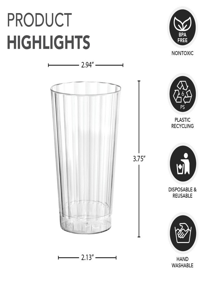 Party Essentials Deluxe/Elegance Hard Plastic Party Cup/Old Fashioned Tumbler/Cocktail Glass, 10 oz., 40 Count, Clear - Image 2